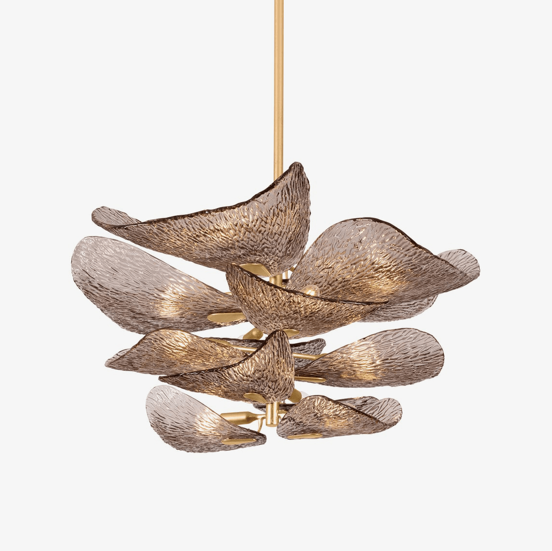 Lorane Lustre en Verre Pétale Superposé Bronze