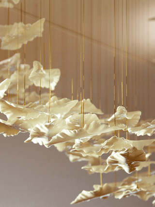 Leaf Twisted Sculptural Customize Chandelier-Neutral Decor