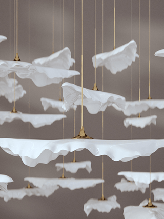 Leaf Twisted Sculptural Customize Chandelier-Neutral Decor