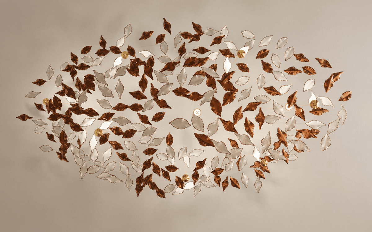 Leaf Twisted Sculptural Customize Chandelier-Neutral Decor