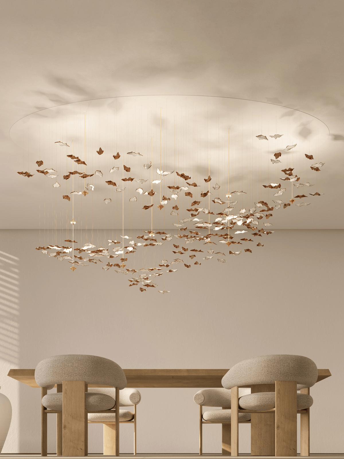 Leaf Twisted Sculptural Customize Chandelier-Neutral Decor