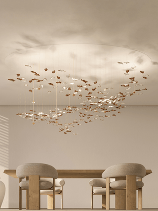 Leaf Twisted Sculptural Customize Chandelier-Neutral Decor