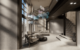Clouds Iridescent Disc Chandelier-Neutral Decor