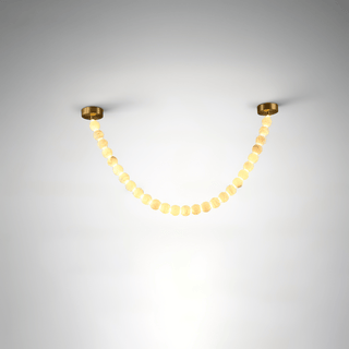 Grempt Lustre Albâtre à Collier de Perles
