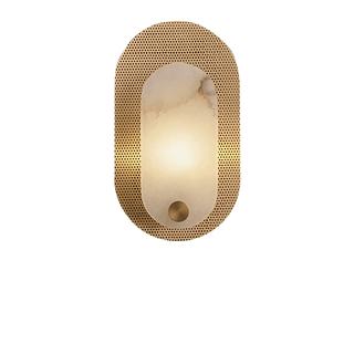 Perforated Oval Alabaster Wall Sconce-Neutral Decor