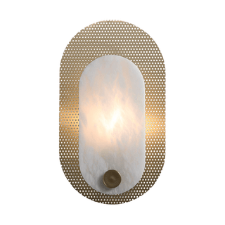 Perforated Oval Alabaster Wall Sconce-Neutral Decor