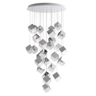 Cubic Luster Cascade Chandelier-Neutral Decor