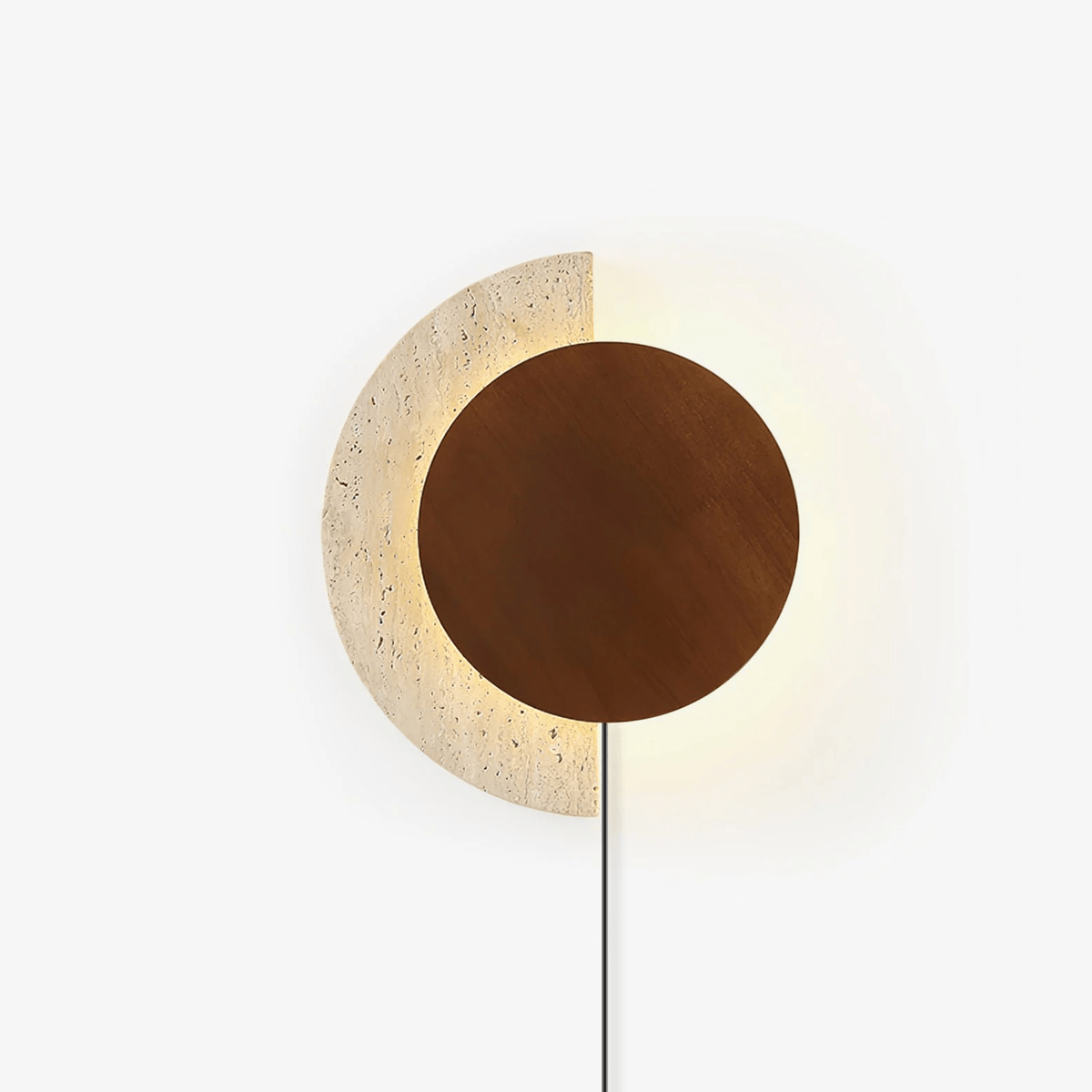 Crescent Halo Plug-in Wall Sconce-Neutral Decor