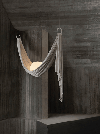 Hammock Fabric Pendant Light-Neutral Decor