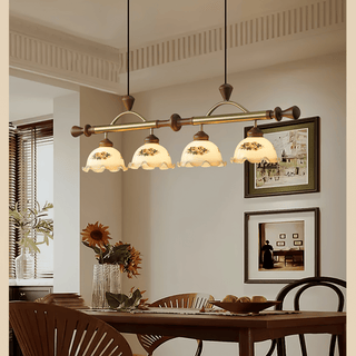 Floral Patterned Multi Pendant Light-Neutral Decor