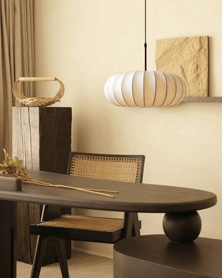 Lantern Silk Pendant Lamp-Neutral Decor