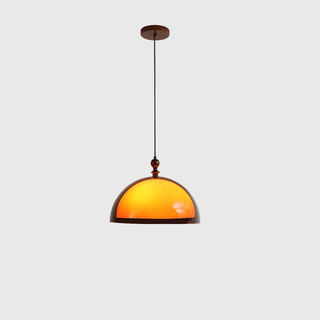 Amber Dome Shaped Pendant Light-Neutral Decor