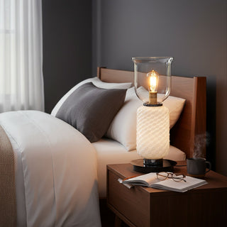 Textured Layered Glass table Light-Neutral Decor