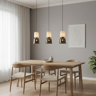 Textured Layered Glass Pendant Light-Neutral Decor