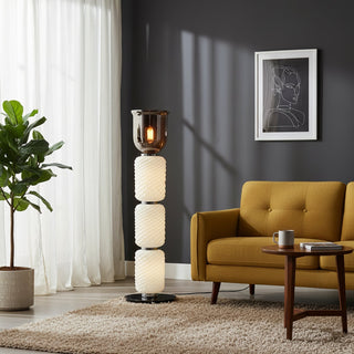 Textured Layered Glass Floor Light-Neutral Decor