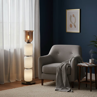 Textured Layered Glass Floor Light-Neutral Decor