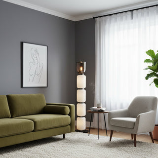 Textured Layered Glass Floor Light-Neutral Decor