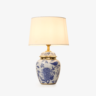 Azure Ceramic Table Lamp-Neutral Decor