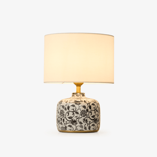 Ebony Vine Ceramic Table Lamp-Neutral Decor