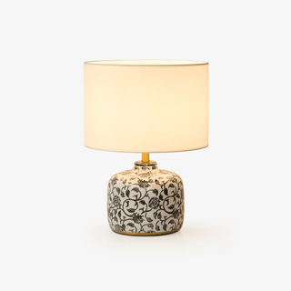 Ebony Vine Ceramic Table Lamp-Neutral Decor