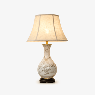 Floral Bird Ceramic Table Lamp-Neutral Decor