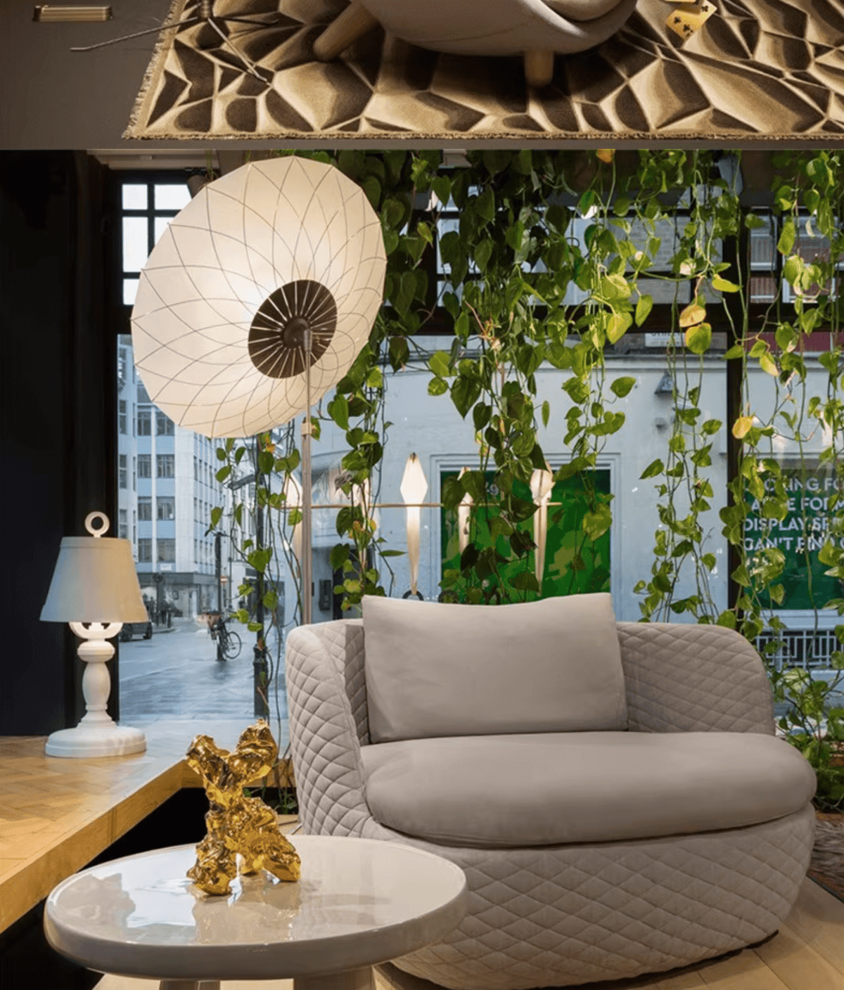 Radiant Floral Floor Lamp-Neutral Decor