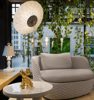 Radiant Floral Floor Lamp-Neutral Decor