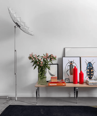 Radiant Floral Floor Lamp-Neutral Decor
