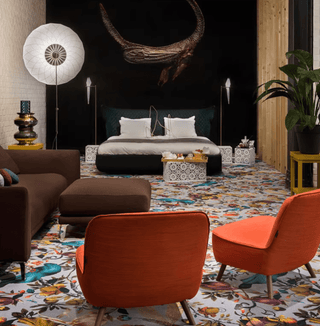Radiant Floral Floor Lamp-Neutral Decor