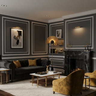 Gilded Fan Floor Lamp-Neutral Decor