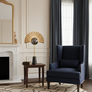 Gilded Fan Table Lamp-Neutral Decor