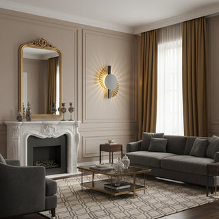 Gilded Fan Wall Lamp-Neutral Decor