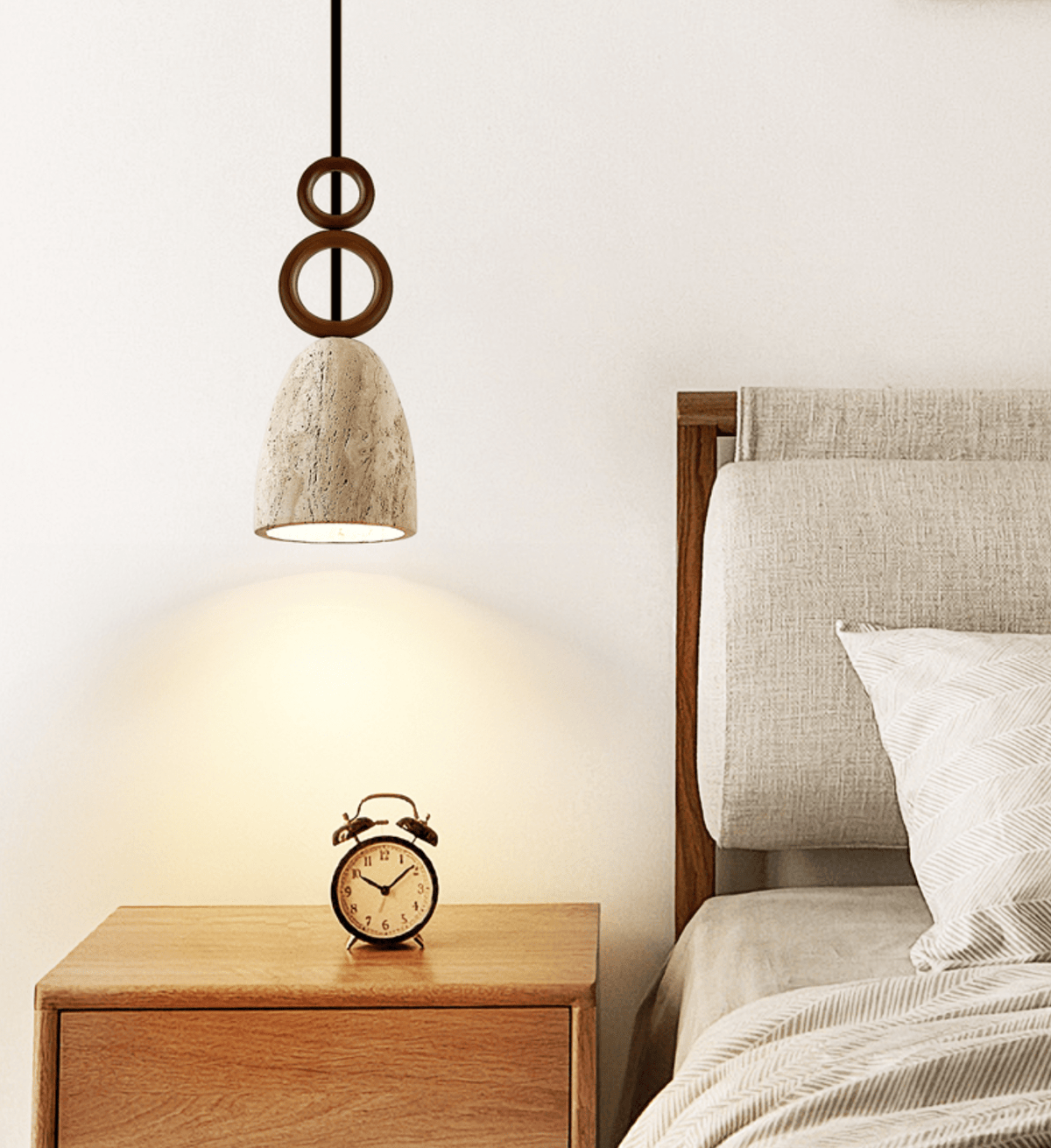 Stone Bell Rings Pendant Light-Neutral Decor