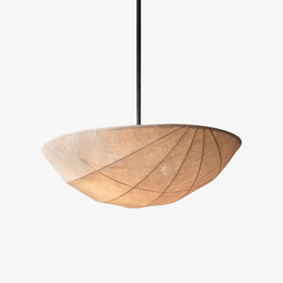Fabric Saucer Pendant Light-Neutral Decor