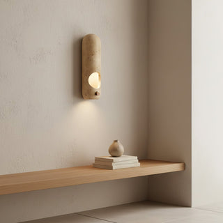 Travertine Oval Wall Sconce-Neutral Decor
