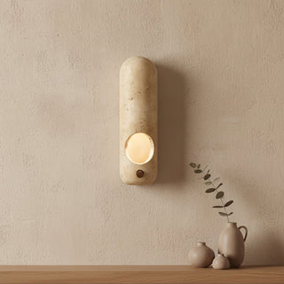 Travertine Oval Wall Sconce-Neutral Decor