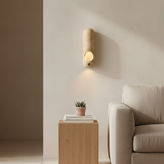 Travertine Oval Wall Sconce-Neutral Decor