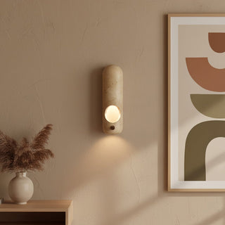 Travertine Oval Wall Sconce-Neutral Decor