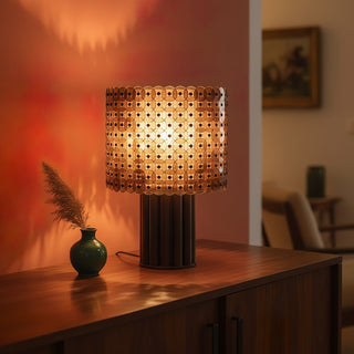 Mica Disc Lattice Table Lamp-Neutral Decor