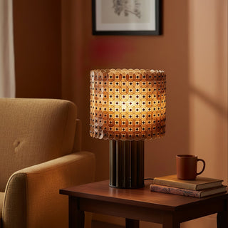 Mica Disc Lattice Table Lamp-Neutral Decor