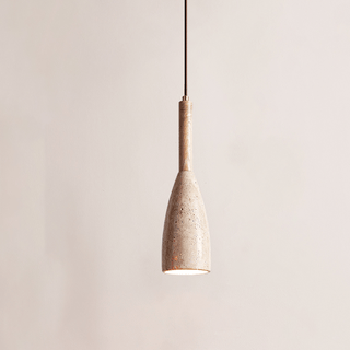 Travertine Teardrop Pendant Light-Neutral Decor