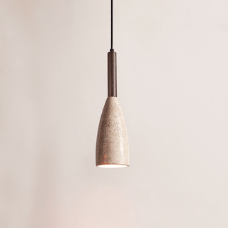 Travertine Teardrop Pendant Light-Neutral Decor