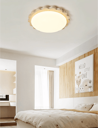 Travertine Scallop Edge Ceiling Light-Neutral Decor