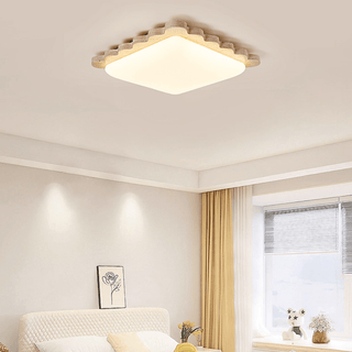 Travertine Scallop Edge Ceiling Light-Neutral Decor