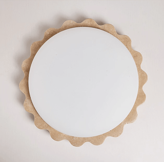 Travertine Scallop Edge Ceiling Light-Neutral Decor