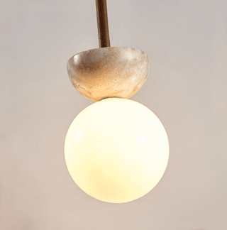 Travertine Half Duo Pendant Light-Neutral Decor