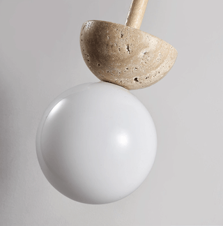 Travertine Half Duo Pendant Light-Neutral Decor
