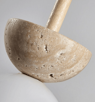 Travertine Half Duo Pendant Light-Neutral Decor