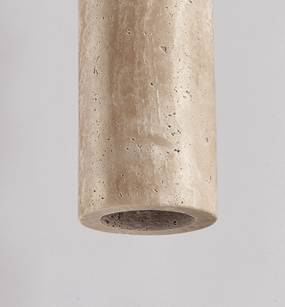 Travertine Cylinder Disc Pendant Light-Neutral Decor