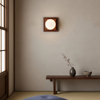 Luna Applique Murale en Bois Globe Empilé Texturé Moderne Artistique
